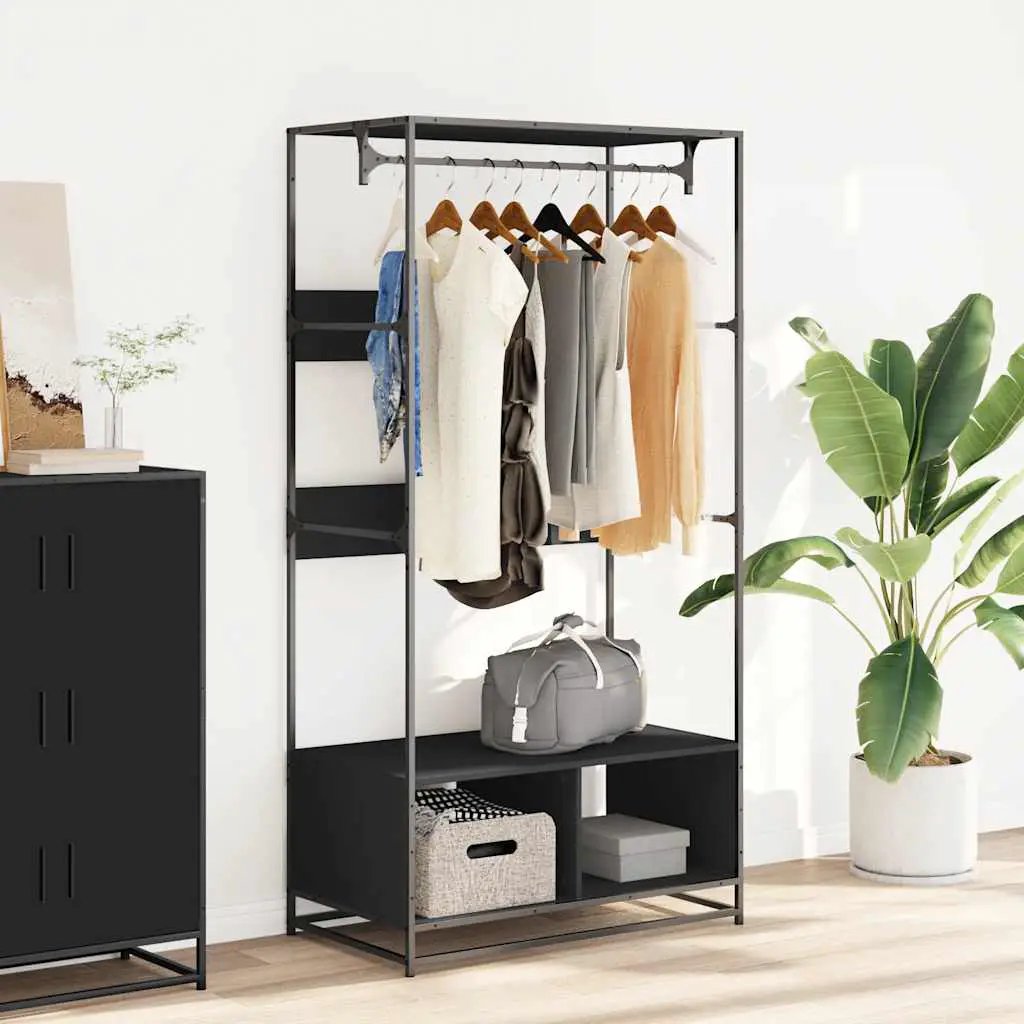 vidaXL vidaXL Wardrobe Black 90x50x180 cm Engineered Wood - Wardrobe