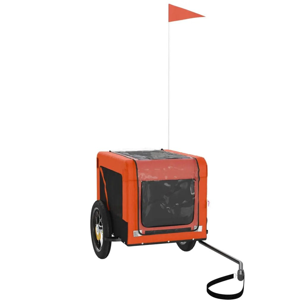 vidaXL Pet Bike Trailer Orange and Black Oxford Fabric&Iron - from vidaXL