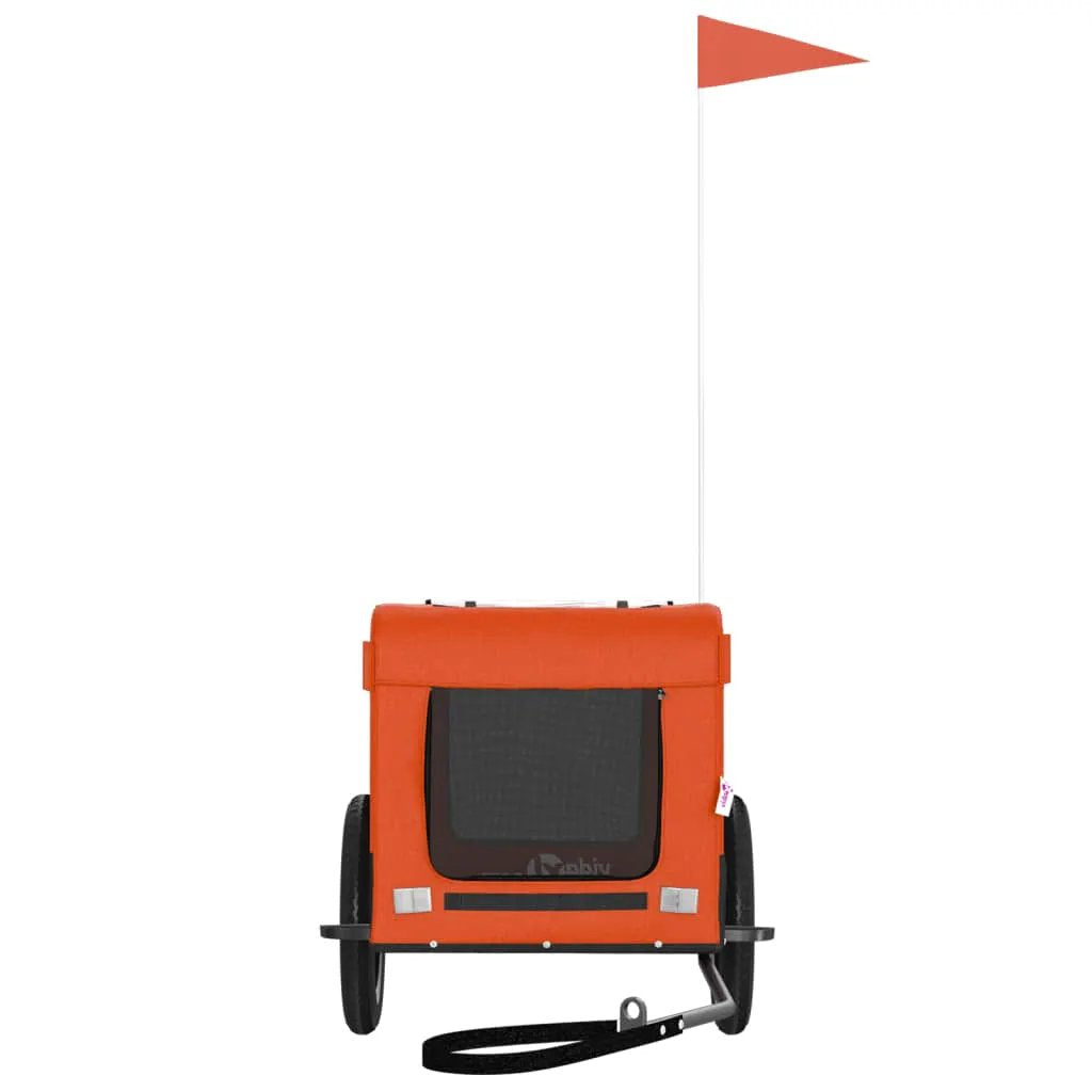 vidaXL Pet Bike Trailer Orange and Black Oxford Fabric&Iron - from vidaXL