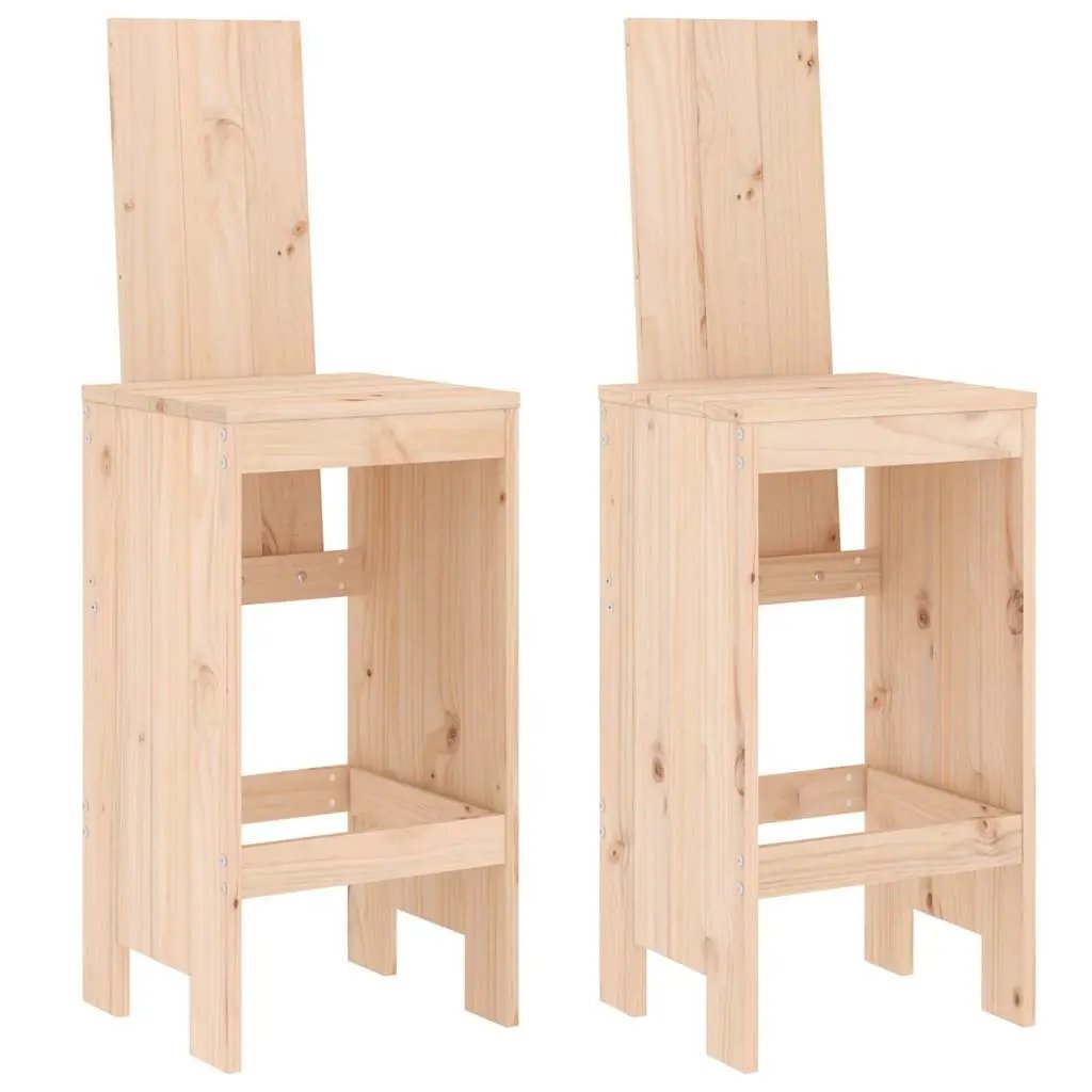 vidaXL vidaXL Bar Stools 2 pcs 40x42x120 cm Solid Wood Pine - Bar Stool
