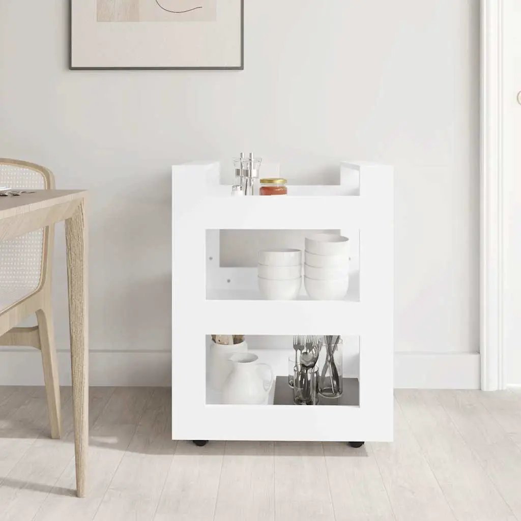 vidaXL Kitchen Trolley White 60x45x80 cm Engineered Wood - from vidaXL