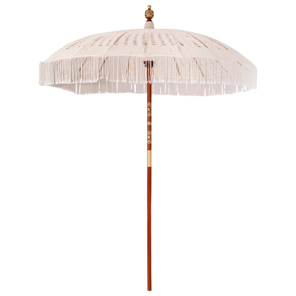 vidaXL vidaXL Macrame Parasol Cream 190 x 190 x 260 cm - Parasol