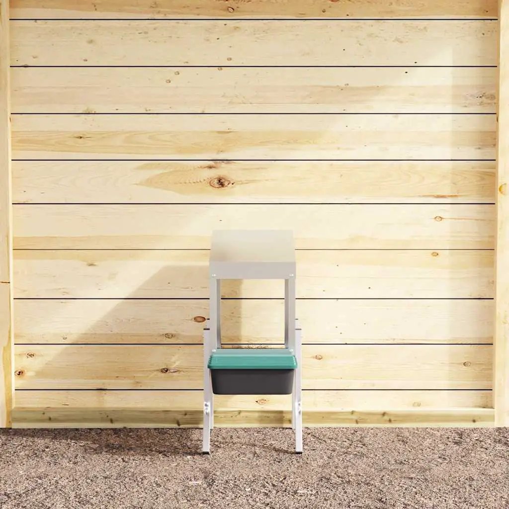 vidaXL vidaXL Chicken Nesting Box 1 Compartment with Legs Galvanised Steel - Chicken Coop