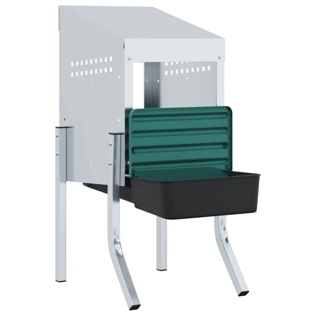 vidaXL vidaXL Chicken Nesting Box 1 Compartment with Legs Galvanised Steel - Chicken Coop