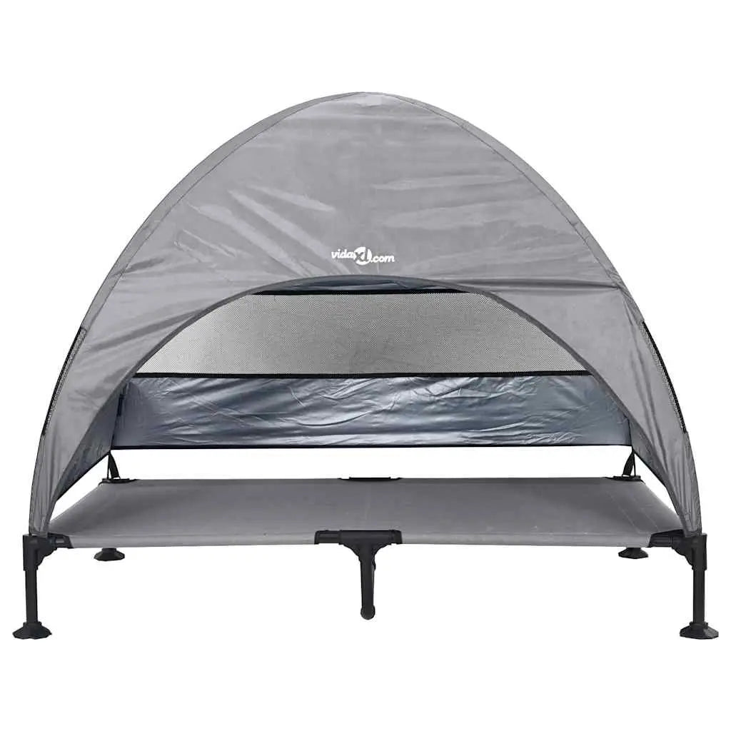 vidaXL Raised Dog Bed Light Grey 127 x 81 x 108 cm Fabric and Steel - from vidaXL