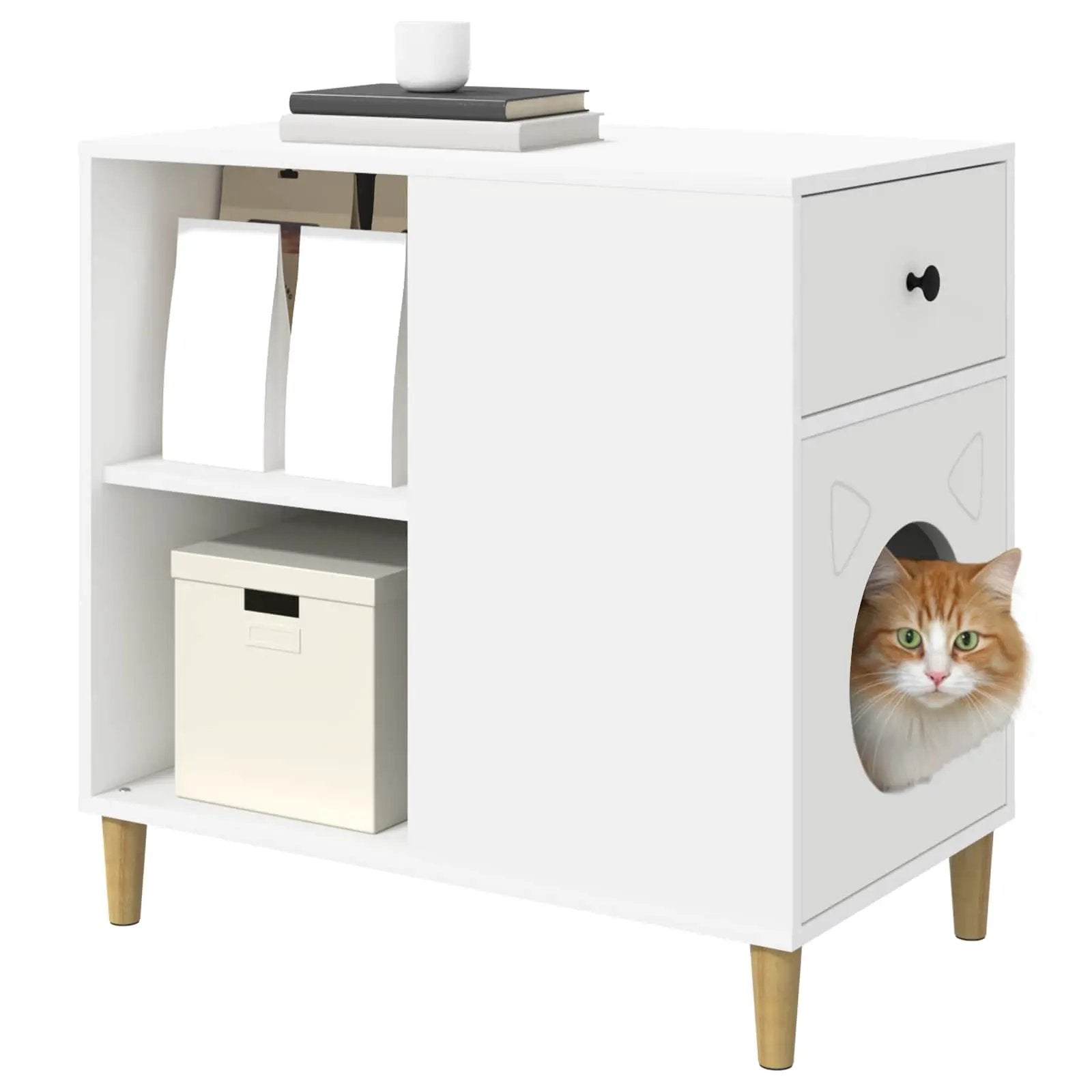 vidaXL vidaXL Cat House White 72 x 42.5 x 70 cm Engineered Wood - Cat House