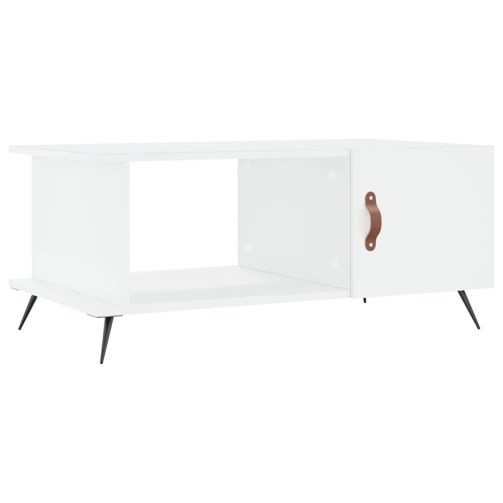 VidaXL Coffee Table 90x50x40 cm Engineered Wood With Two Storage Compartments Leather Handle by vidaXL