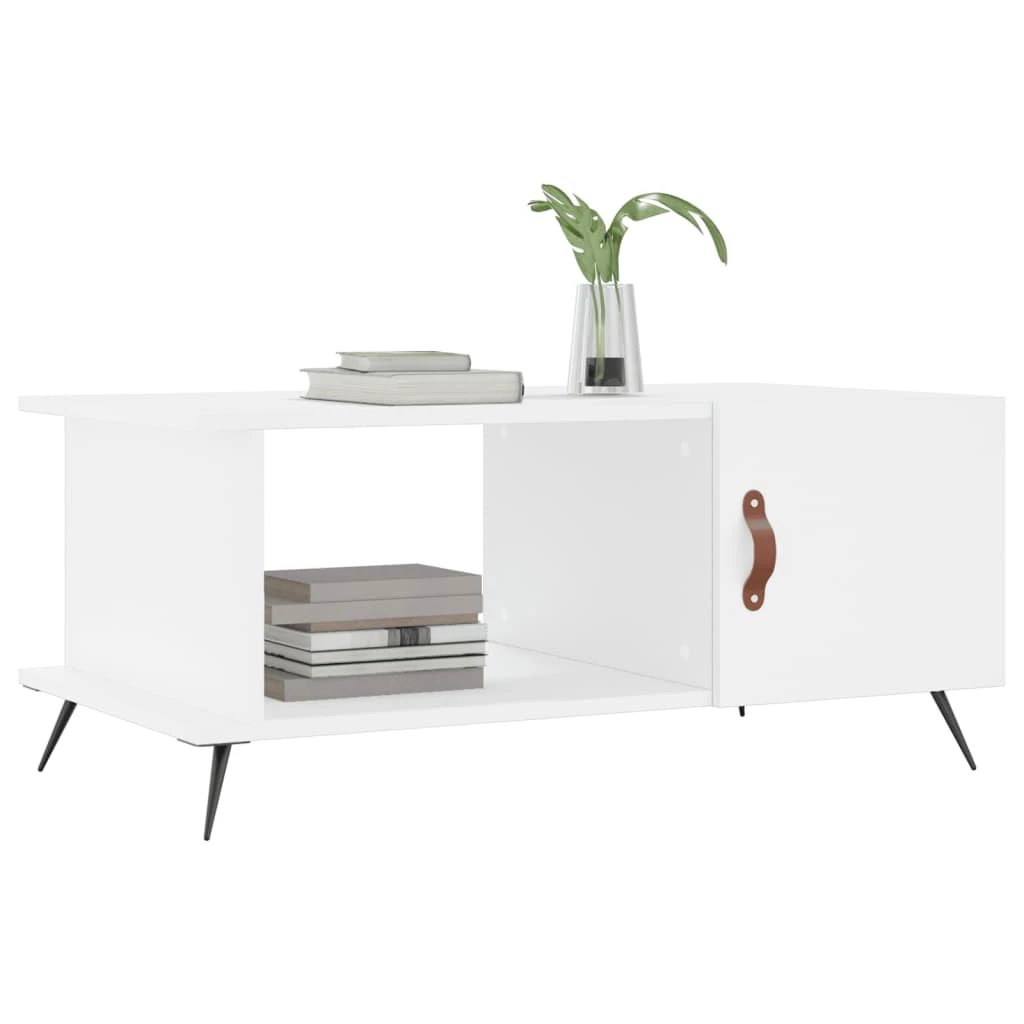 VidaXL Coffee Table 90x50x40 cm Engineered Wood With Two Storage Compartments Leather Handle by vidaXL