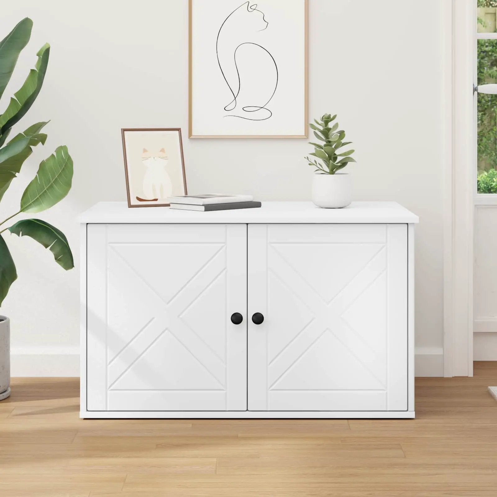 vidaXL vidaXL Cat House White 85 x 55 x 50.5 cm Engineered Wood - Cat House