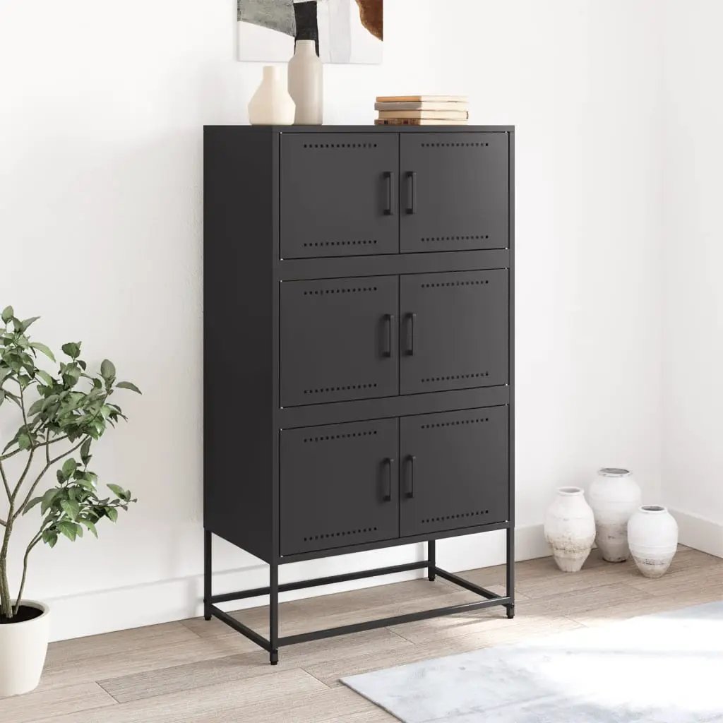 vidaXL vidaXL Sideboard Black 68.5x38.5x123.5 cm Steel - Sideboard