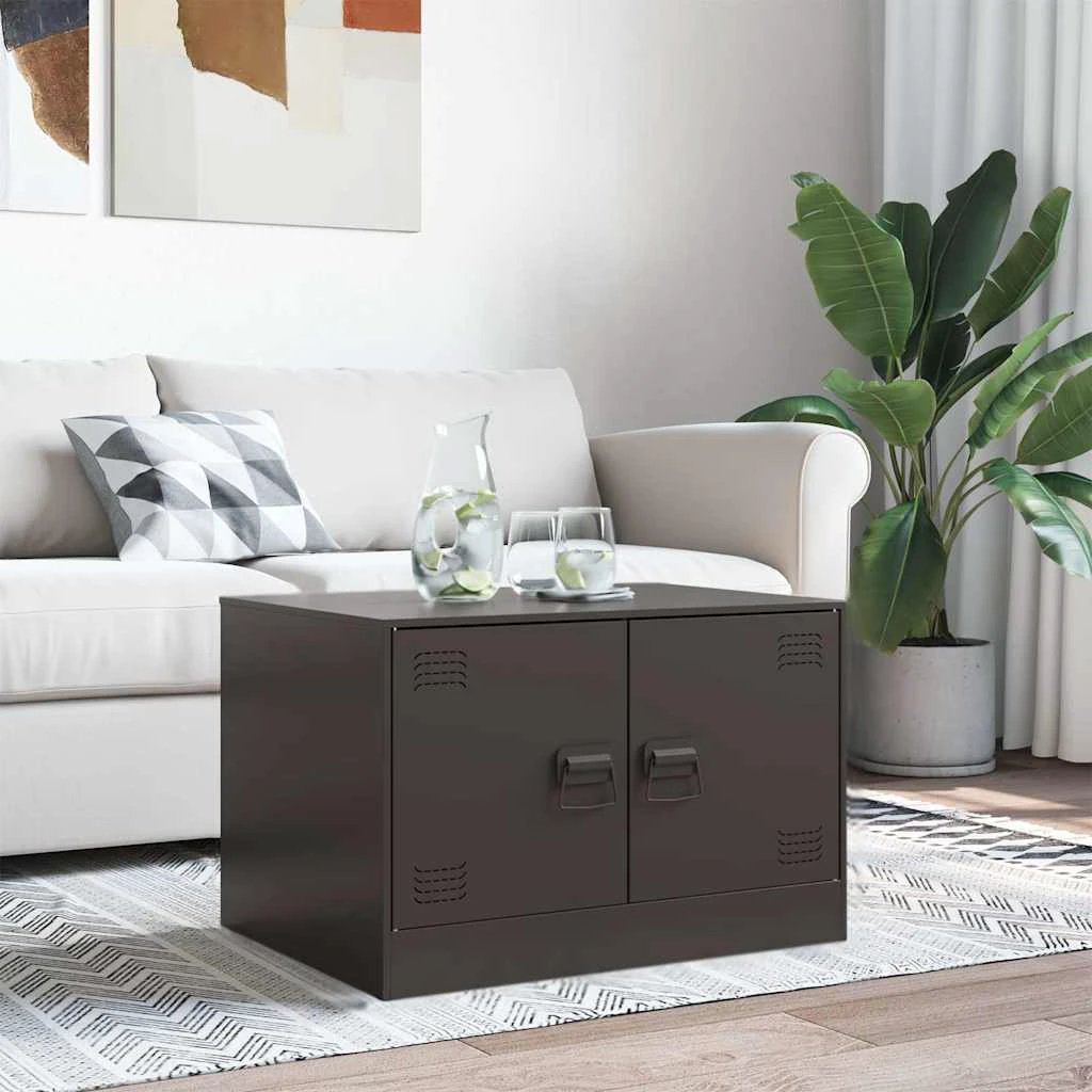 VidaXL Coffee Table 67x50x44 cm Steel Frame With Double Doors For Modern Living Room by vidaXL