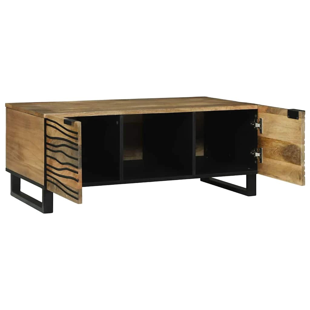vidaXL Coffee Table 100 x 54 x 40 cm Solid Acacia Wood Brown and Black For Living Room Indoor Use by vidaXL