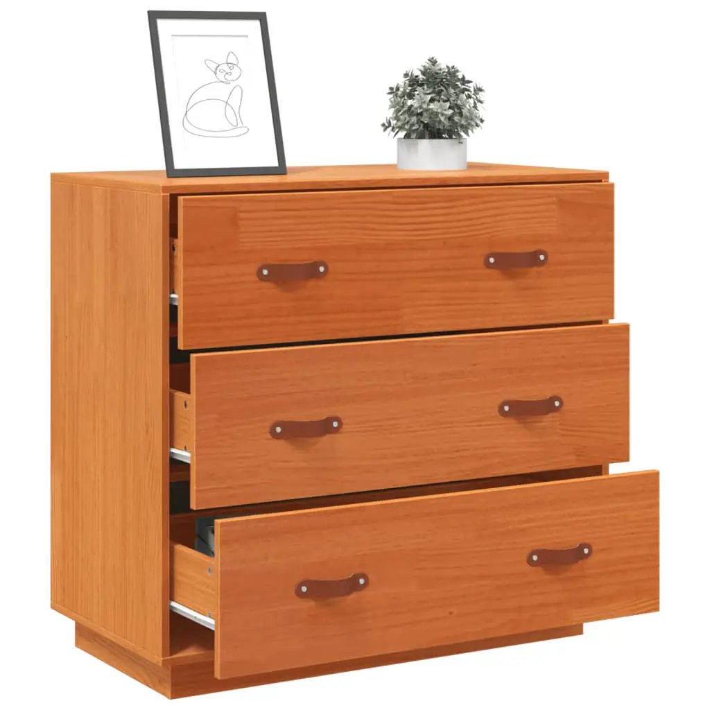 vidaXL vidaXL Sideboard Wax Brown 80x40x75 cm Solid Wood Pine - Sideboard