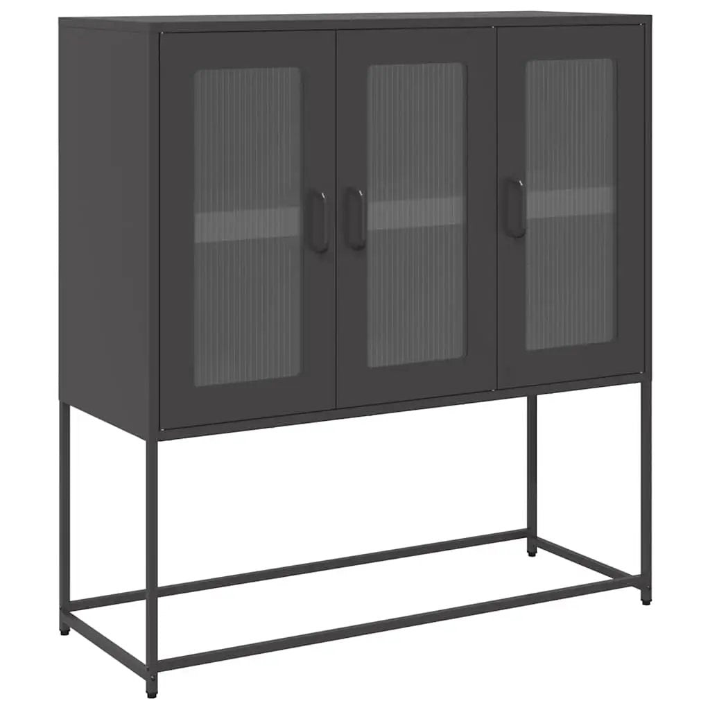 vidaXL vidaXL Sideboard Black 100.5x39x107 cm Cold-rolled Steel - Sideboard