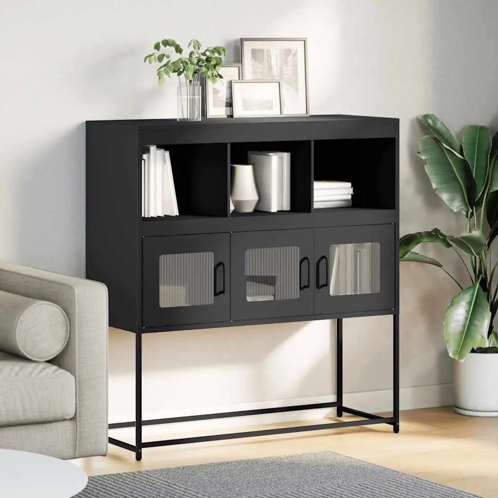 vidaXL vidaXL Sideboard Black 100.5x39x107 cm Cold-rolled Steel - Sideboard