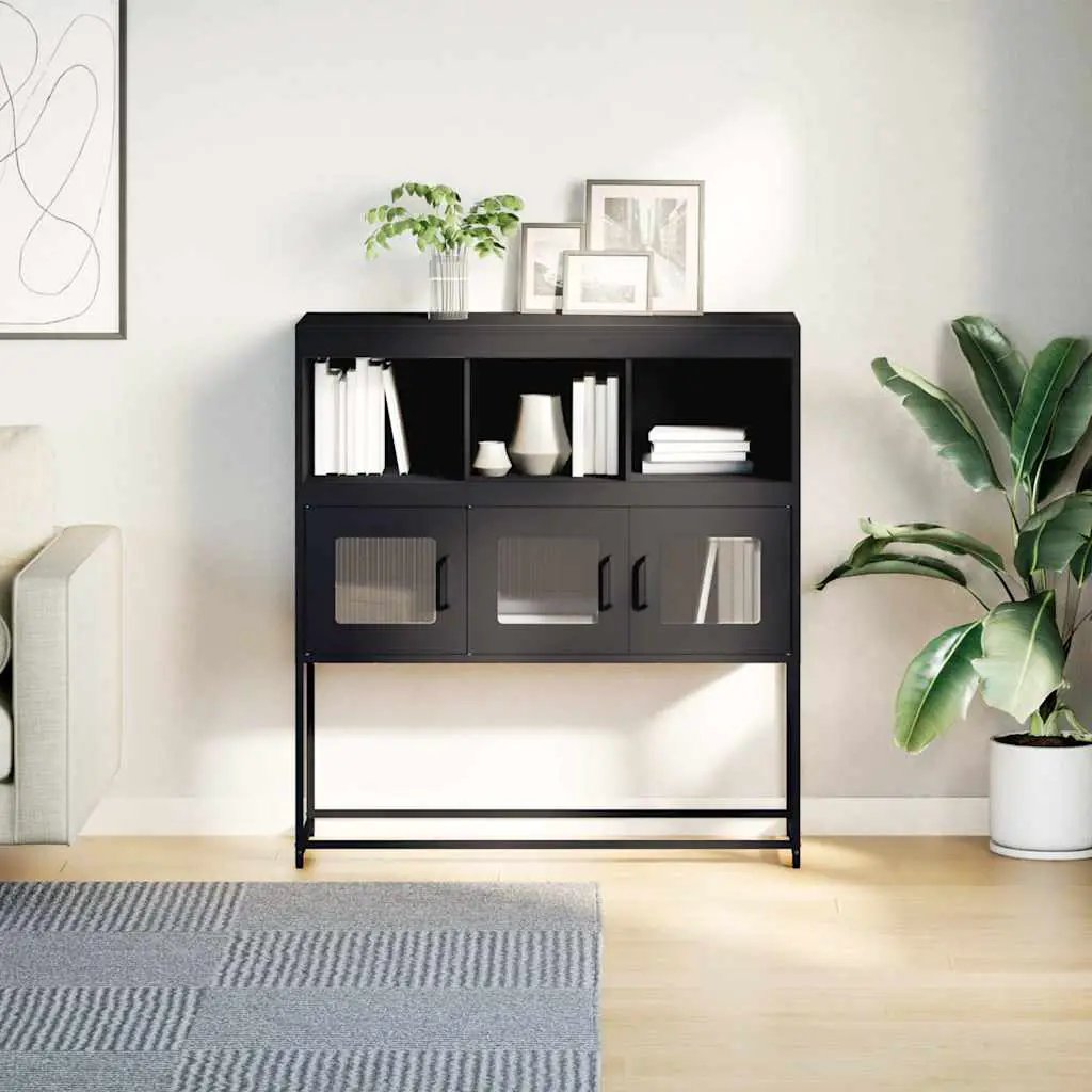 vidaXL vidaXL Sideboard Black 100.5x39x107 cm Cold-rolled Steel - Sideboard