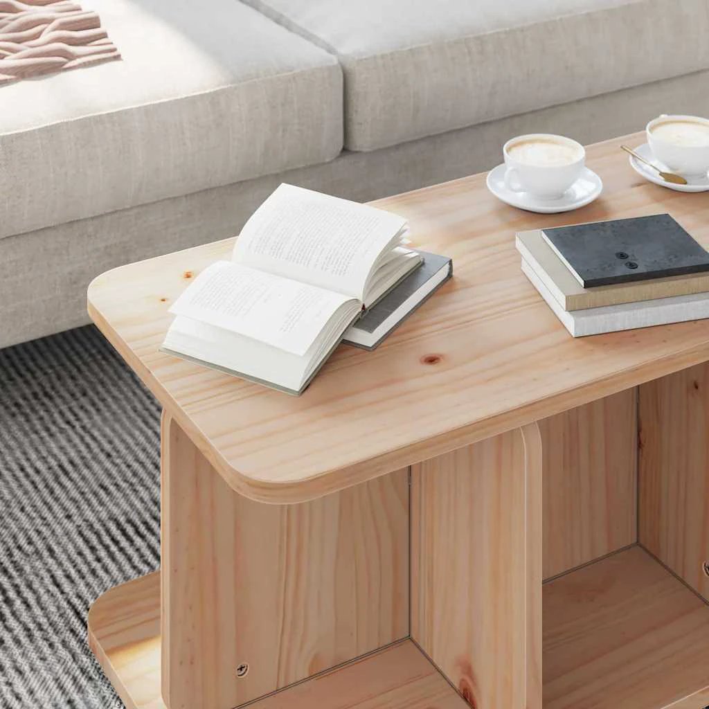vidaXL VidaXL Coffee Table 80 x 39.5 x 33.5 cm Solid Pine Wood Rustic Charm Living Room - Coffee Table