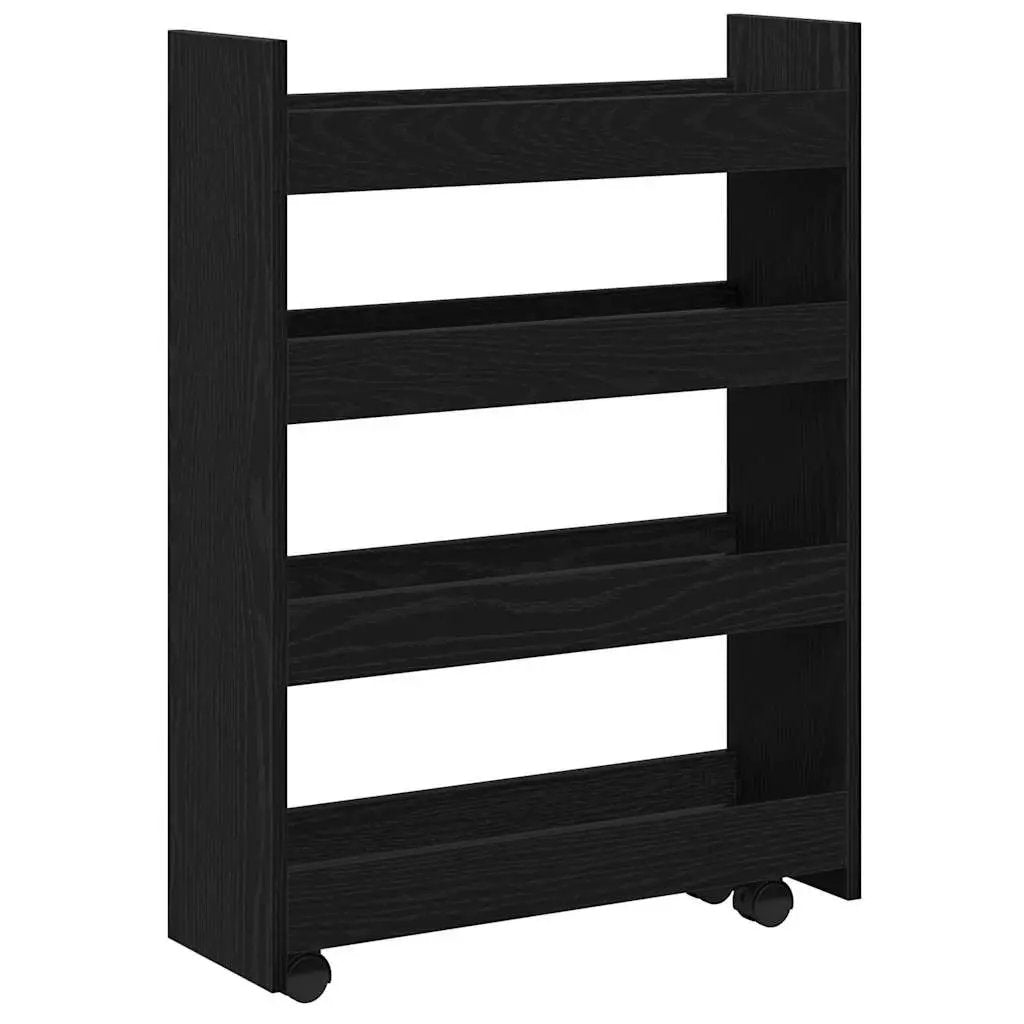 vidaXL Narrow Storage Trolley Black Oak 60 x 20 x 82 cm - from vidaXL