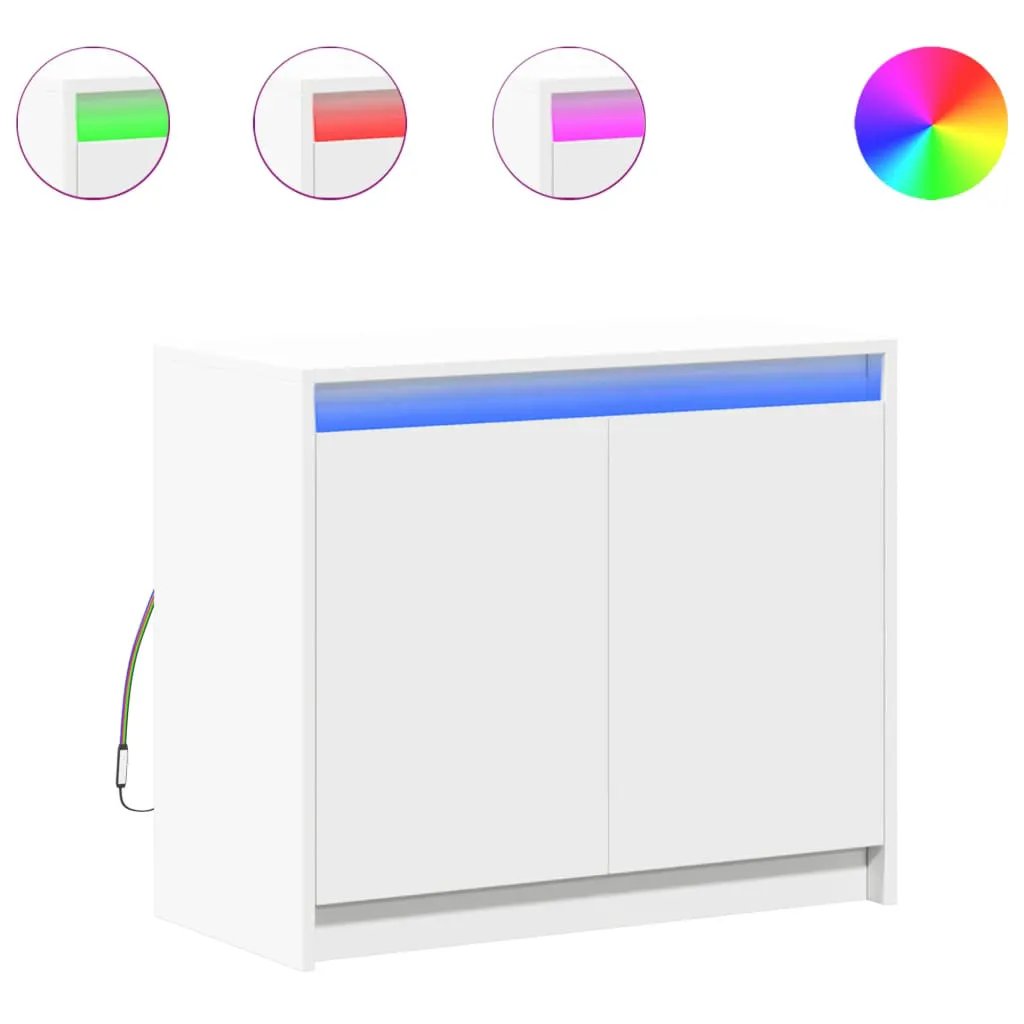 vidaXL vidaXL Sideboard with LED White 72x34x61 cm Engineered Wood - Sideboard