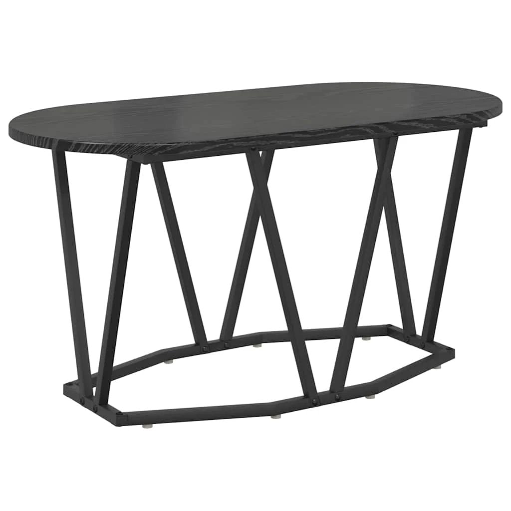 vidaXL vidaXL Coffee Table 80x40x40.5 cm Black Oak Finish with Geometric Metal Frame for Modern Living Rooms - Coffee Table