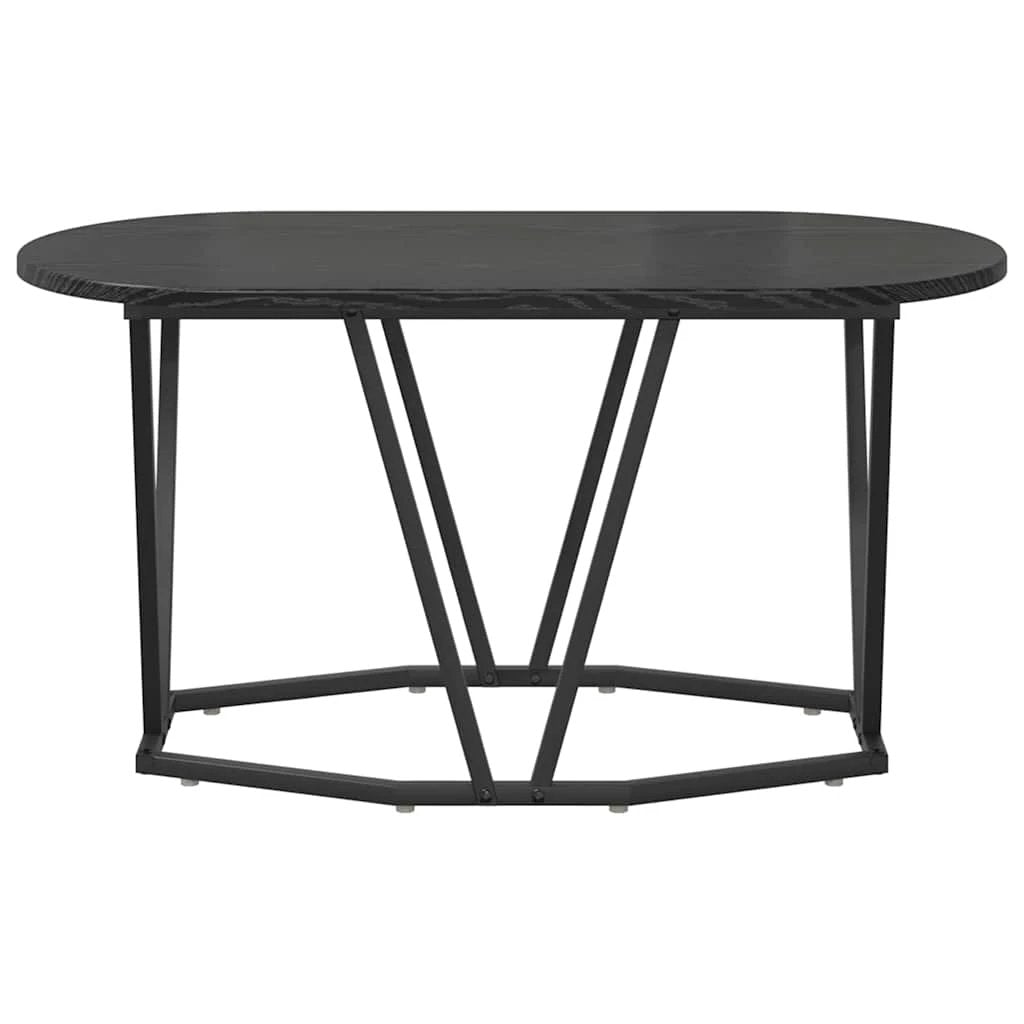 vidaXL vidaXL Coffee Table 80x40x40.5 cm Black Oak Finish with Geometric Metal Frame for Modern Living Rooms - Coffee Table