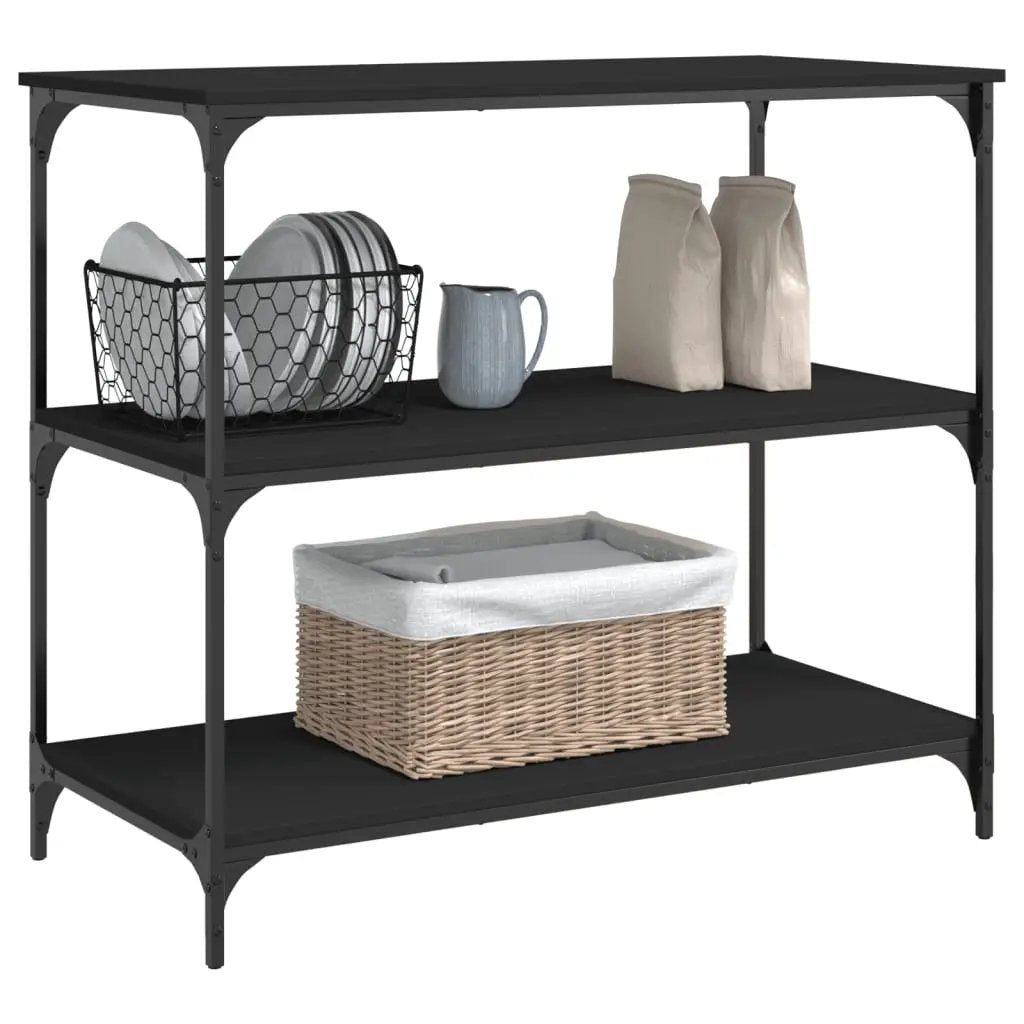 vidaXL Kitchen Trolley Black 102x50x95 cm Engineered Wood - from vidaXL