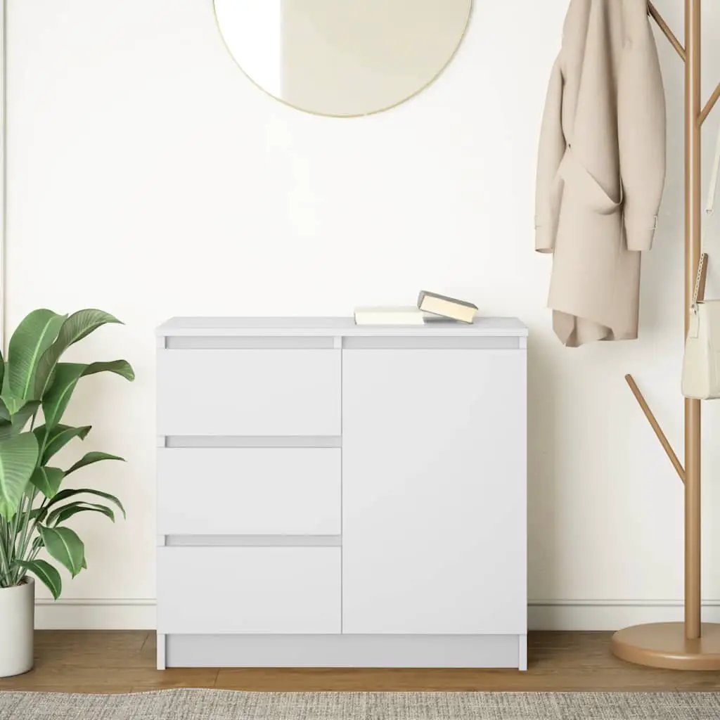 vidaXL vidaXL Sideboard with Drawer White 71x35x65 cm Engineered Wood - Sideboard