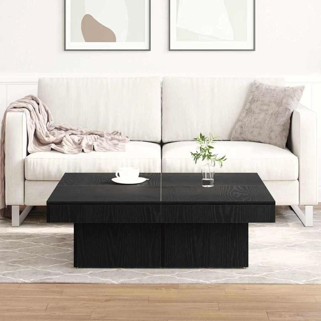 vidaXL vidaXL Coffee Table Black Oak 90x90x28 cm Engineered Wood Living Room Centerpiece - Coffee Table