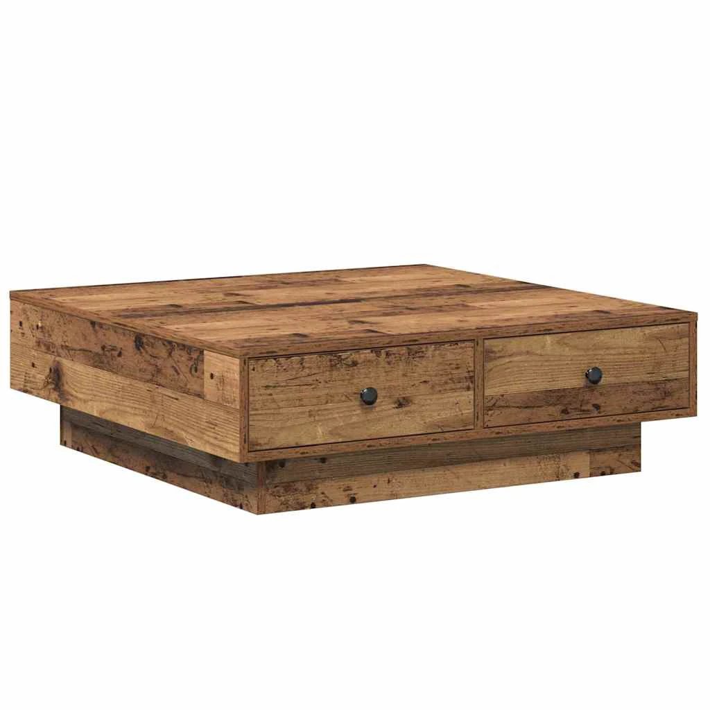 vidaXL vidaXL Coffee Table 90 x 90 x 28 cm Engineered Wood Rustic Finish Living Room - Coffee Table