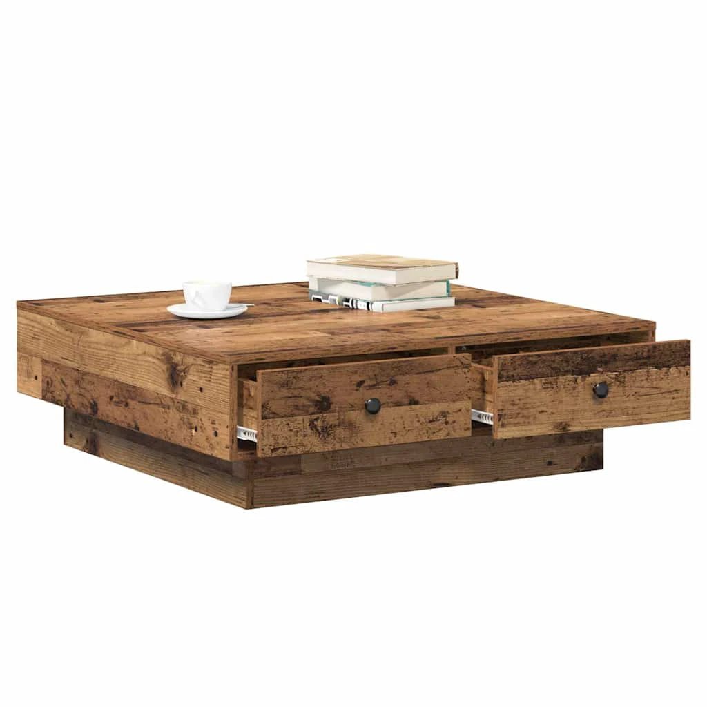 vidaXL vidaXL Coffee Table 90 x 90 x 28 cm Engineered Wood Rustic Finish Living Room - Coffee Table