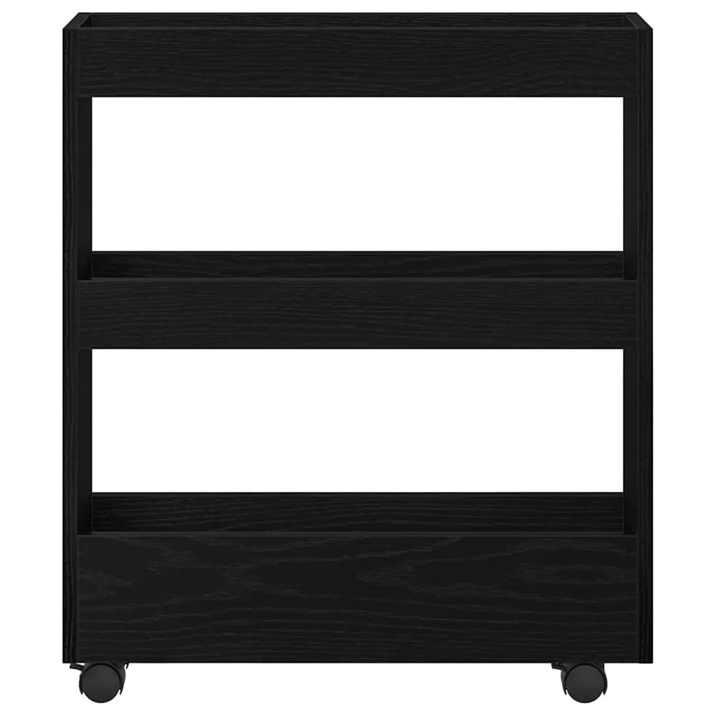 vidaXL Narrow Storage Trolley Black Oak 60 x 18 x 70 cm - from vidaXL