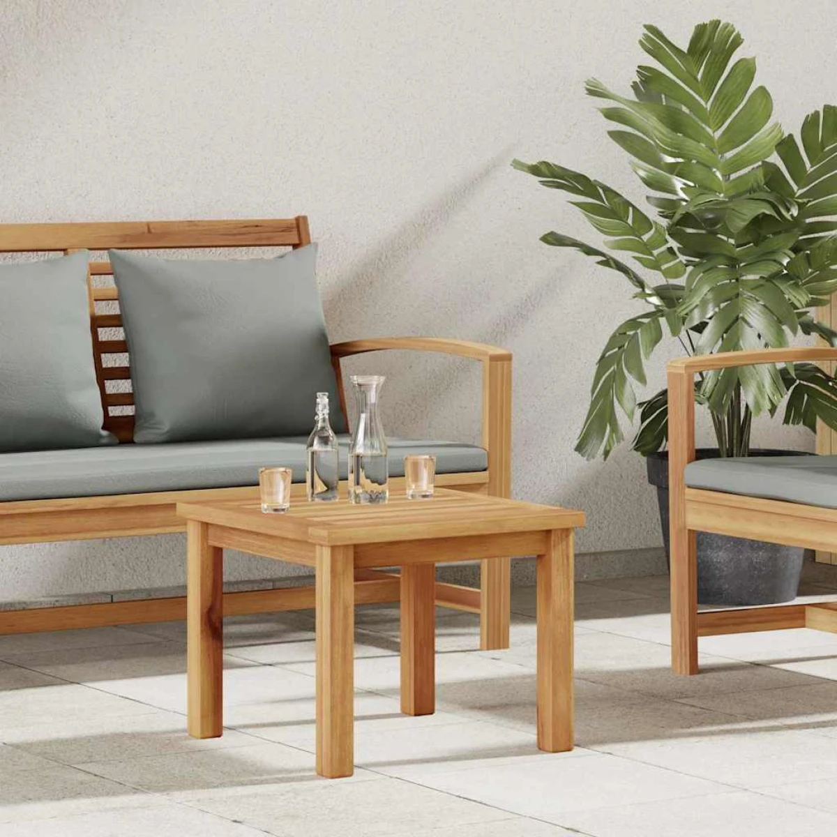VidaXL Outdoor Coffee Table 45x45x36 Cm Solid Teak Wood For Garden And Patio Use by vidaXL