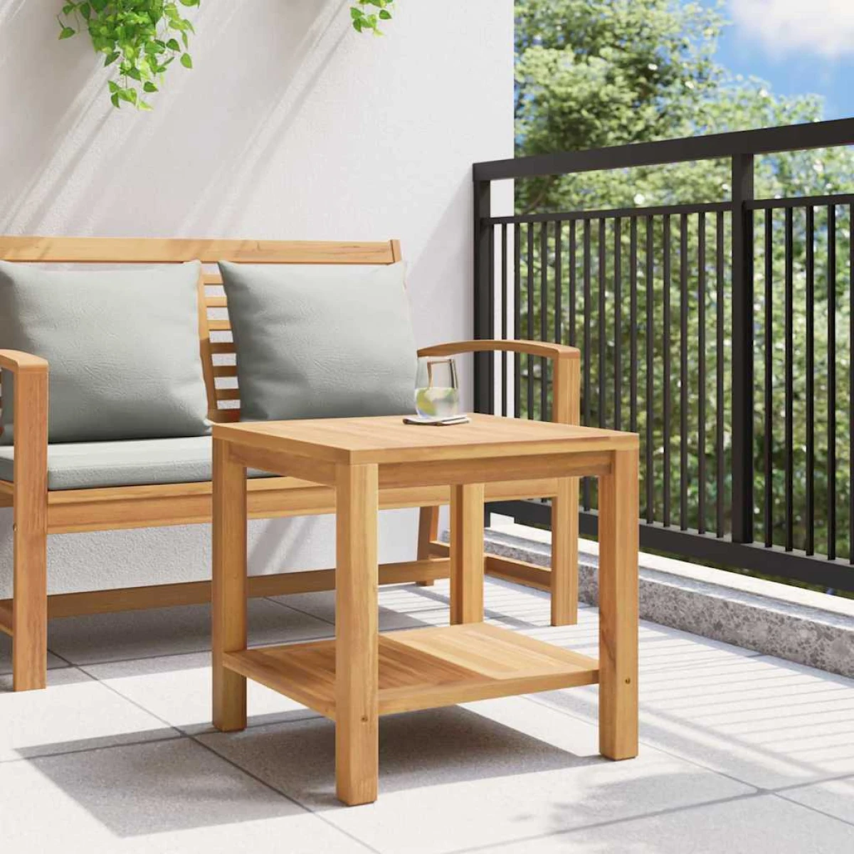 VidaXL Outdoor Coffee Table 45x45x45 cm Solid Teak Wood Brown For Patio And Garden by vidaXL