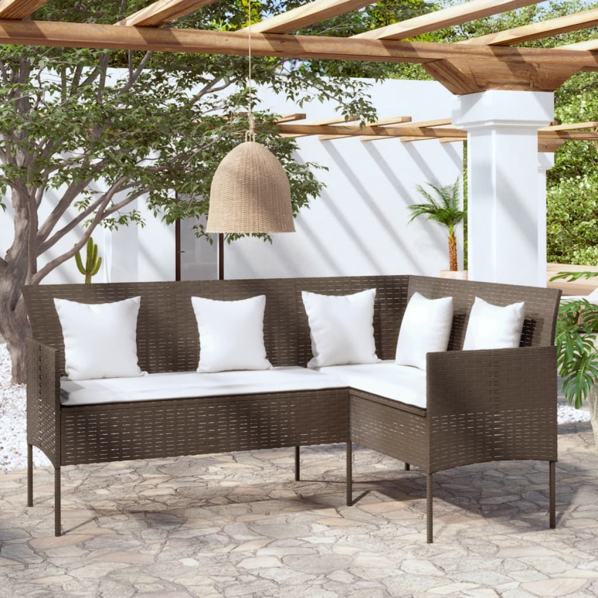 vidaXL vidaXL Couch Sofa | Brown and Cream White - Garden Sofa Sets