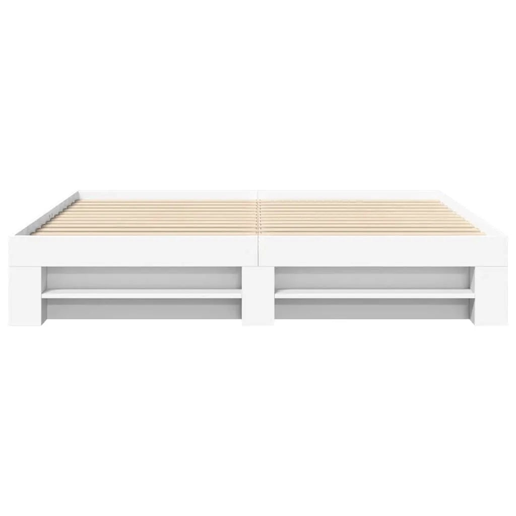 vidaXL Bed Frame without Mattress White 200x200 cm Engineered Wood - from vidaXL