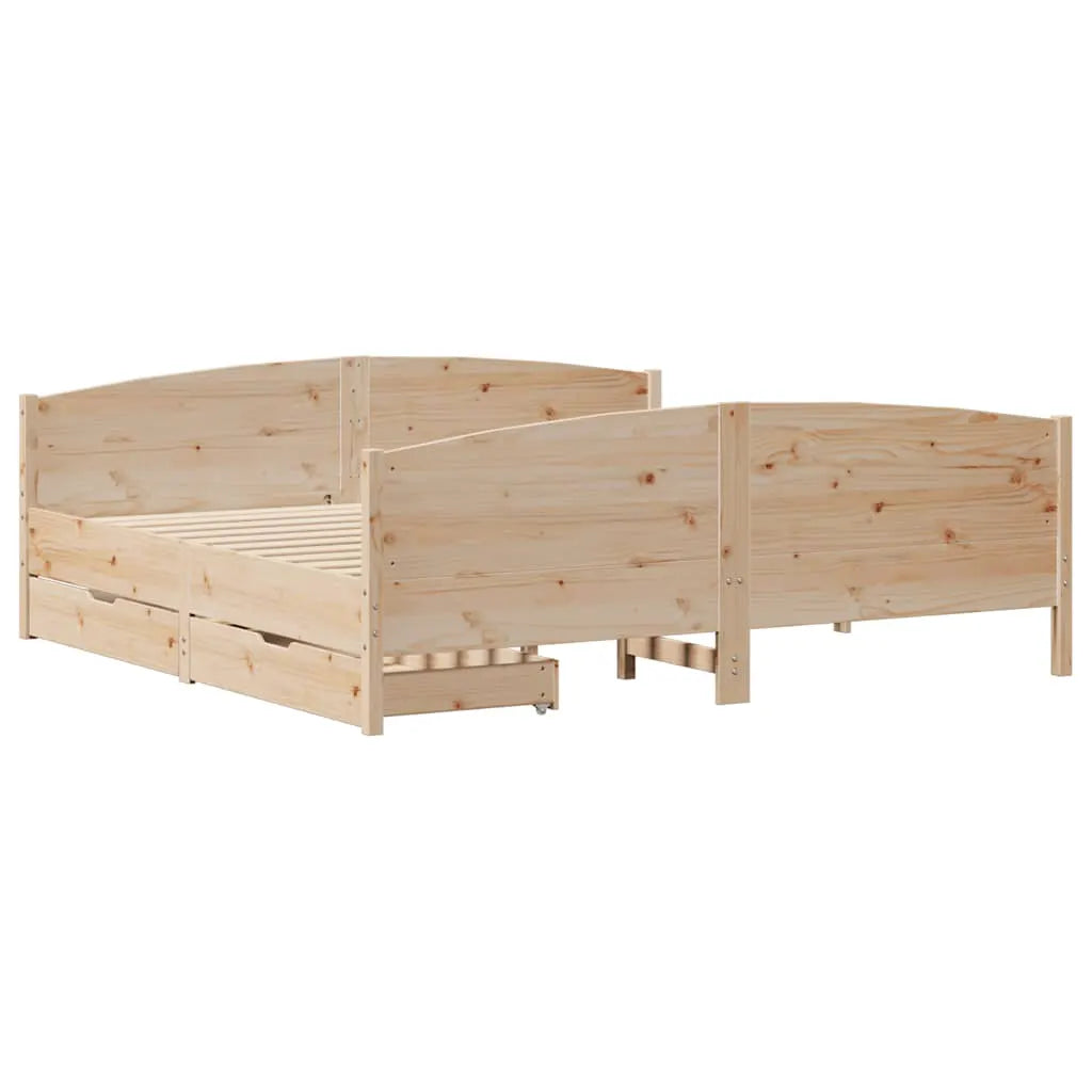 vidaXL Bed Frame without Mattress 200x200 cm Solid Wood Pine - from vidaXL