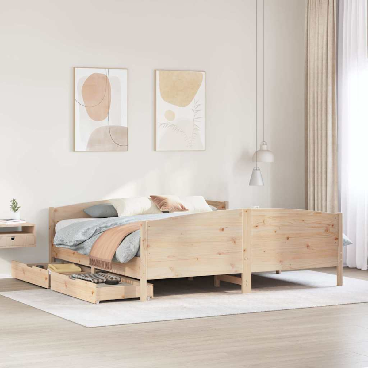 vidaXL Bed Frame without Mattress 200x200 cm Solid Wood Pine - from vidaXL
