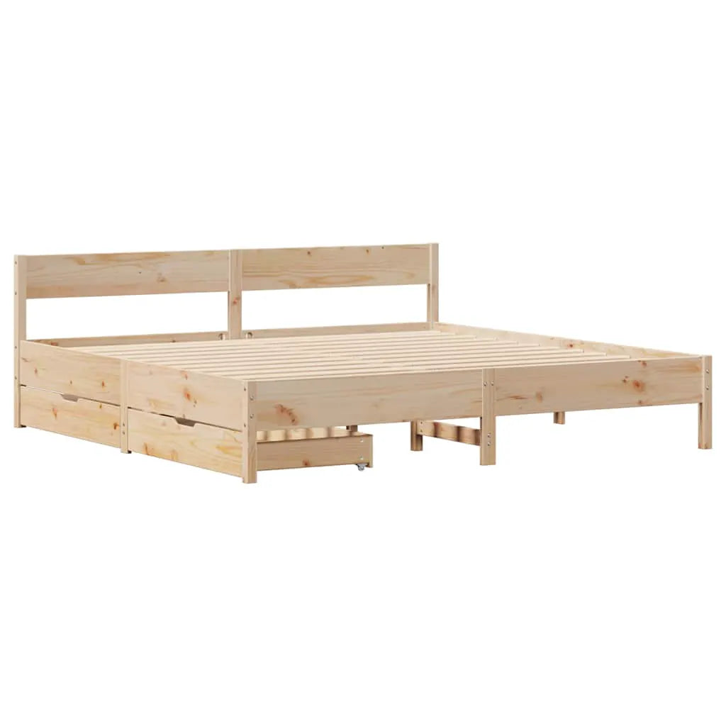 vidaXL Bed Frame without Mattress 200x200 cm Solid Wood Pine - from vidaXL