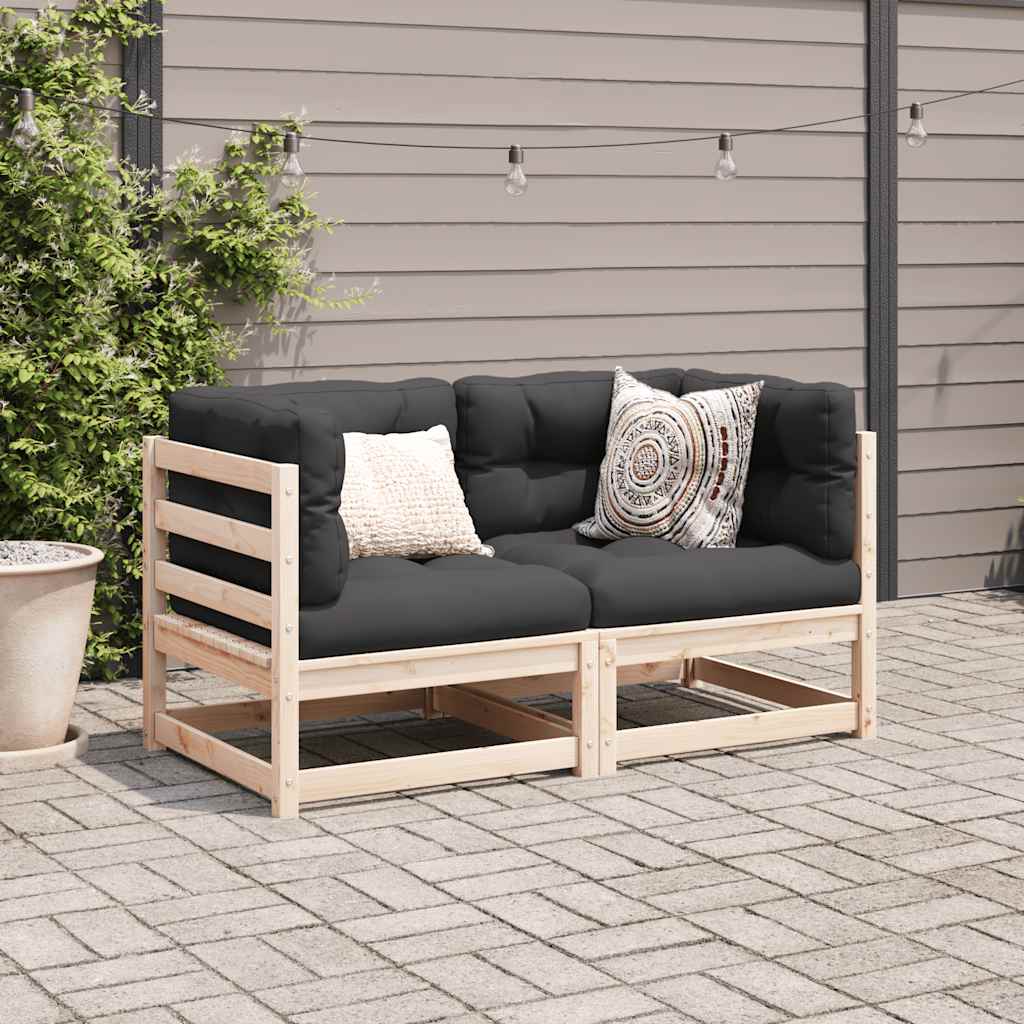 vidaXL vidaXL Garden Sofa Set | Natural Pine | Solid Pine Wood | Medium | Modular - Garden Sofa Sets