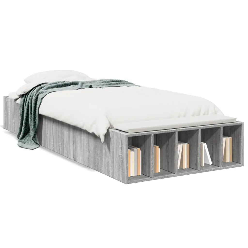 vidaXL Bed Frame without Mattress Grey Sonoma 90x190 cm Single - from vidaXL