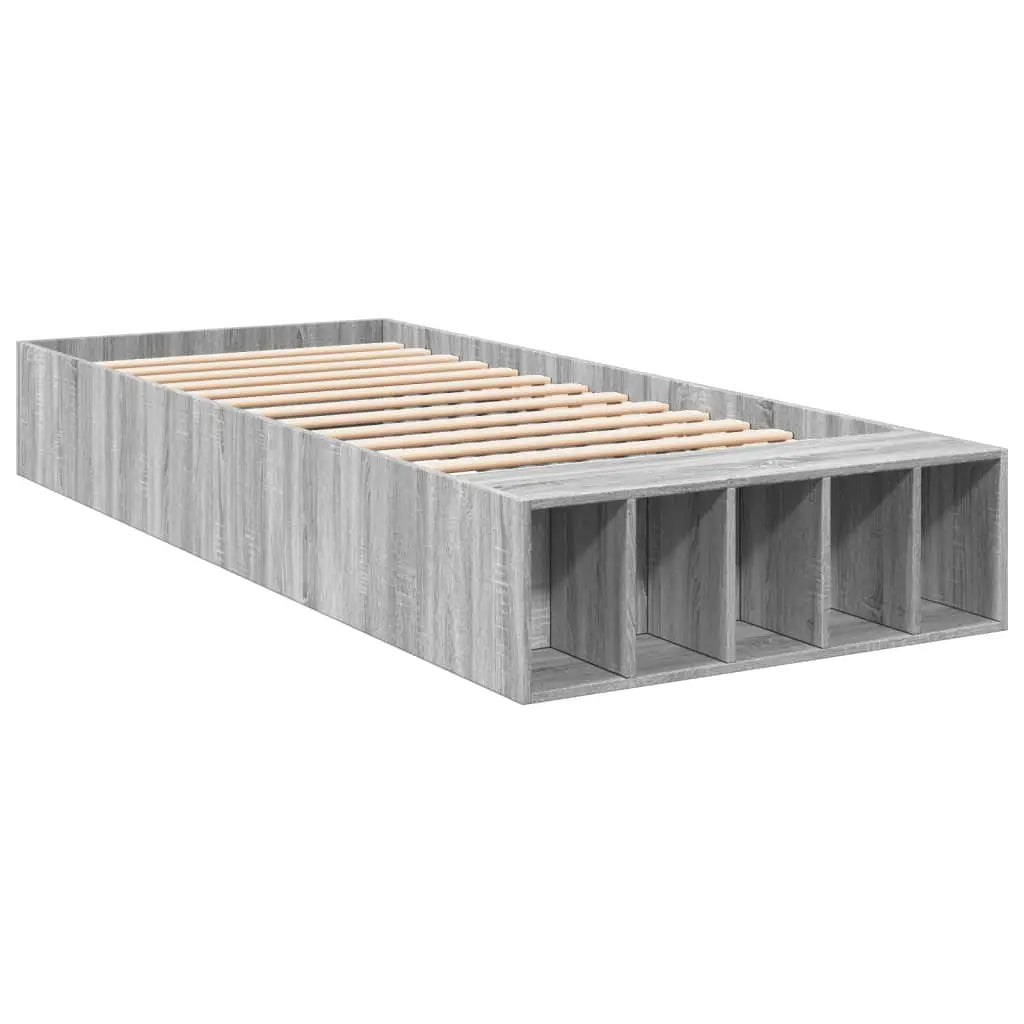 vidaXL Bed Frame without Mattress Grey Sonoma 90x190 cm Single - from vidaXL