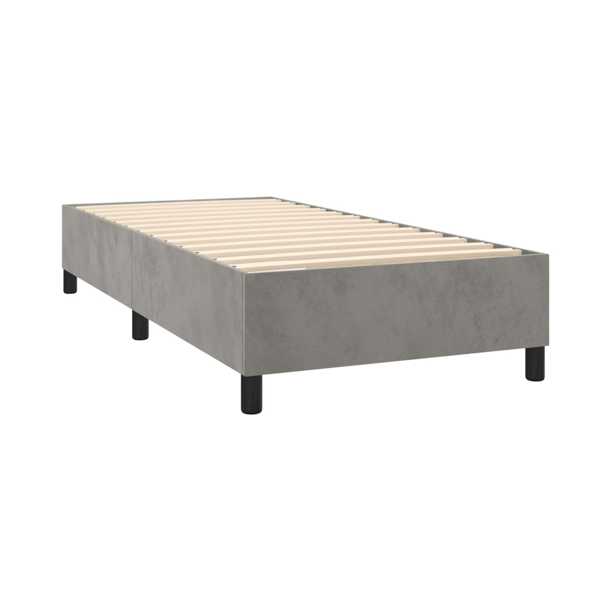 vidaXL Box Spring Bed Frame Light Grey Twin Velvet (US Only) - from vidaXL