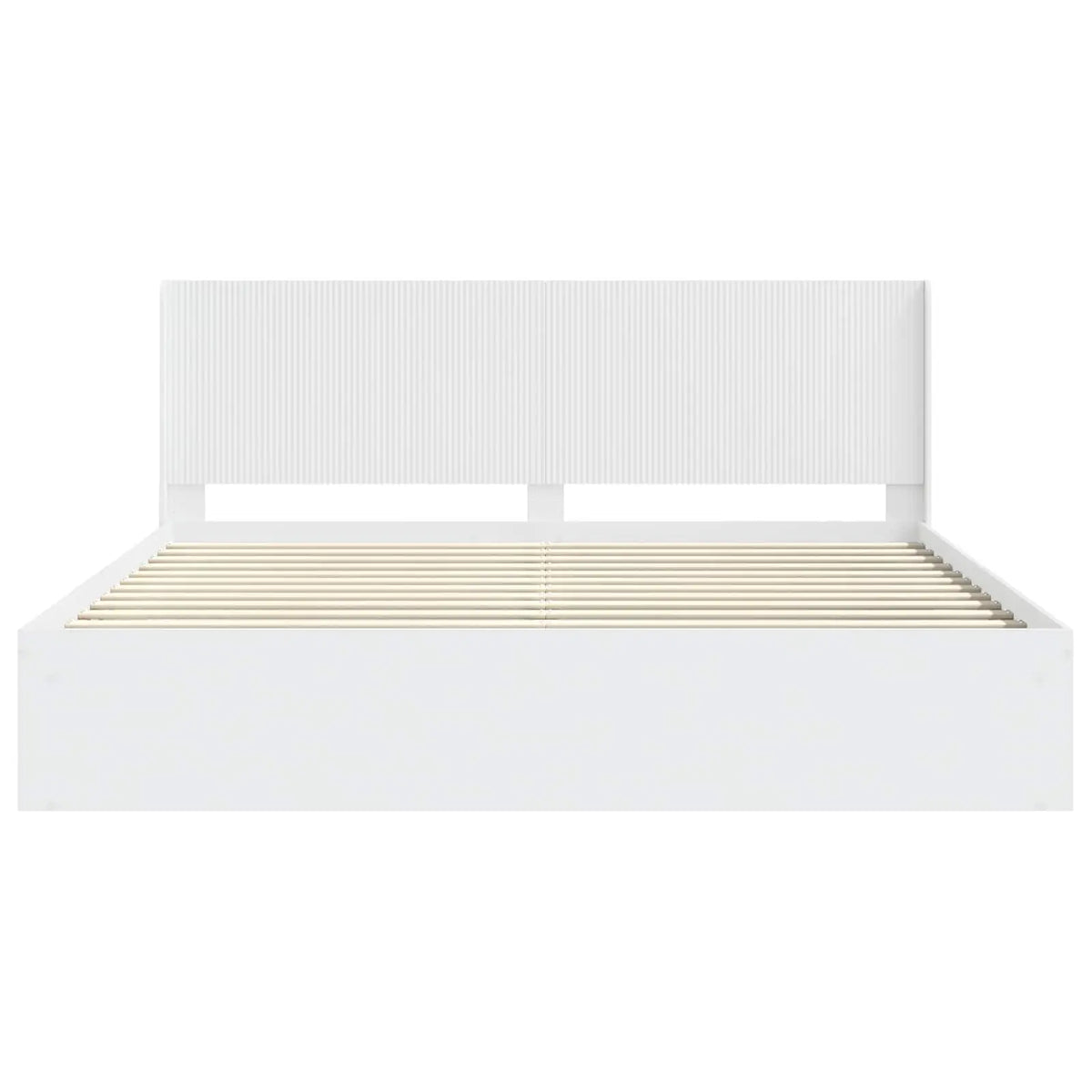 vidaXL Bed Frame with Storage and Headboard White 200 x 200 cm - from vidaXL