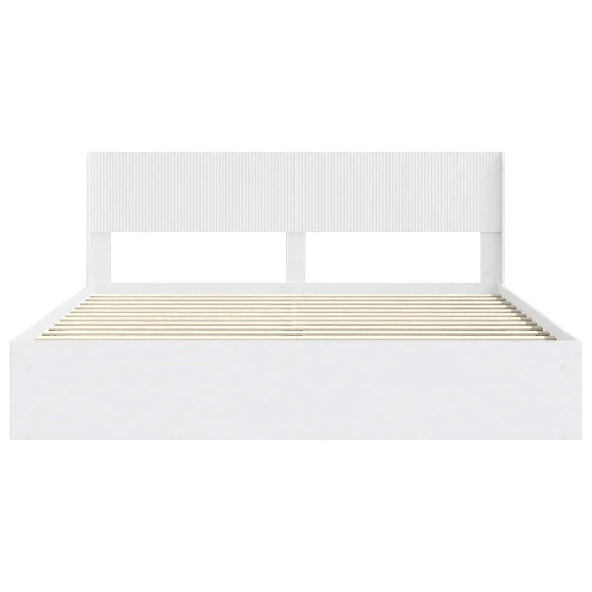 vidaXL Bed Frame with Storage and Headboard White 200 x 200 cm - from vidaXL