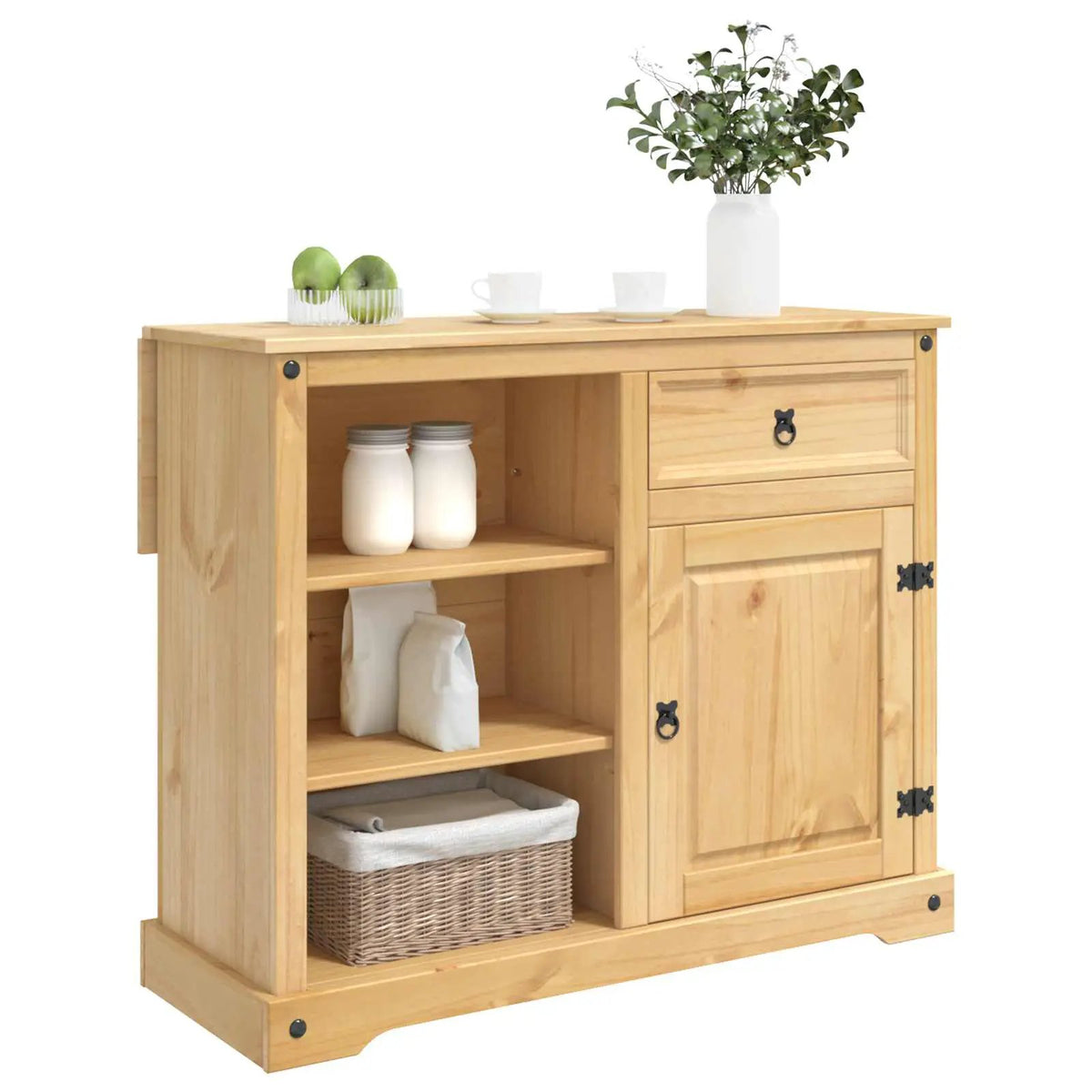 vidaXL Kitchen Trolley 2 pcs Honey Wax 112 x 70 x 91.5 cm Solid-Pine - from vidaXL