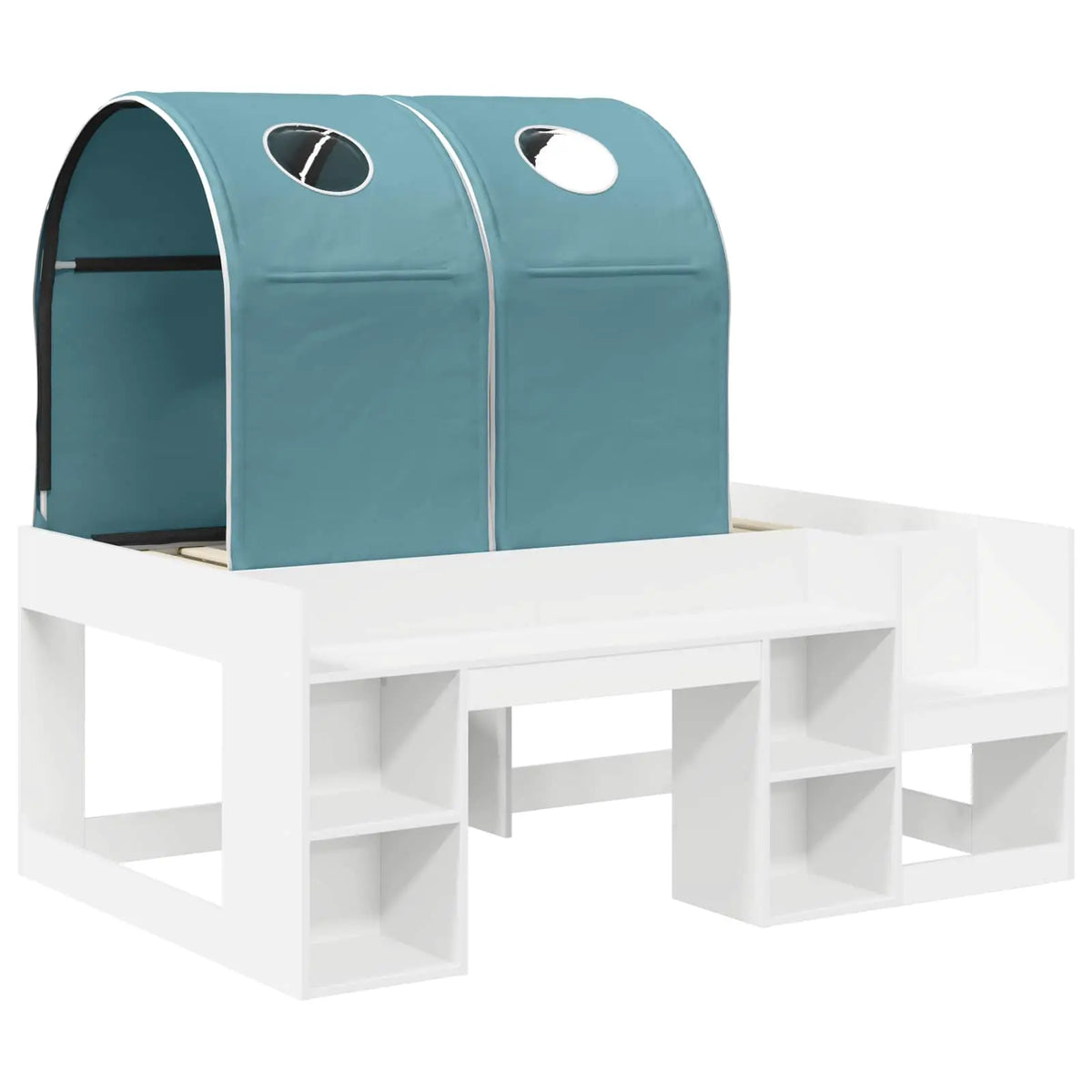 vidaXL Bed with Tunnel 4 pcs White and Light Blue Engineered Wood - from vidaXL