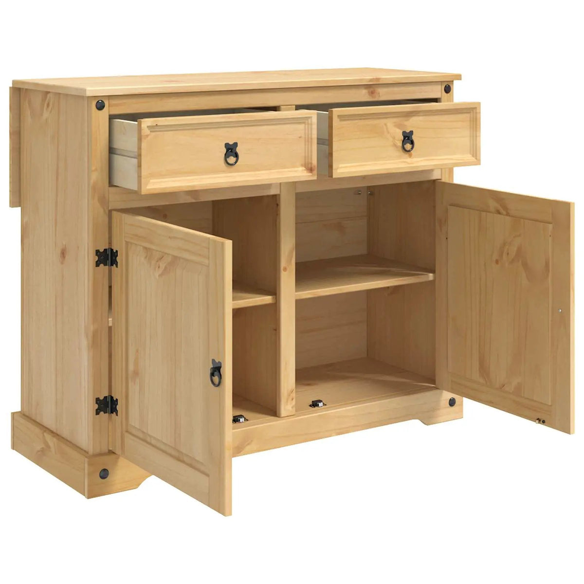 vidaXL Kitchen Trolley 2 pcs Honey Wax 112 x 70 x 91.5 cm Solid-Pine - from vidaXL