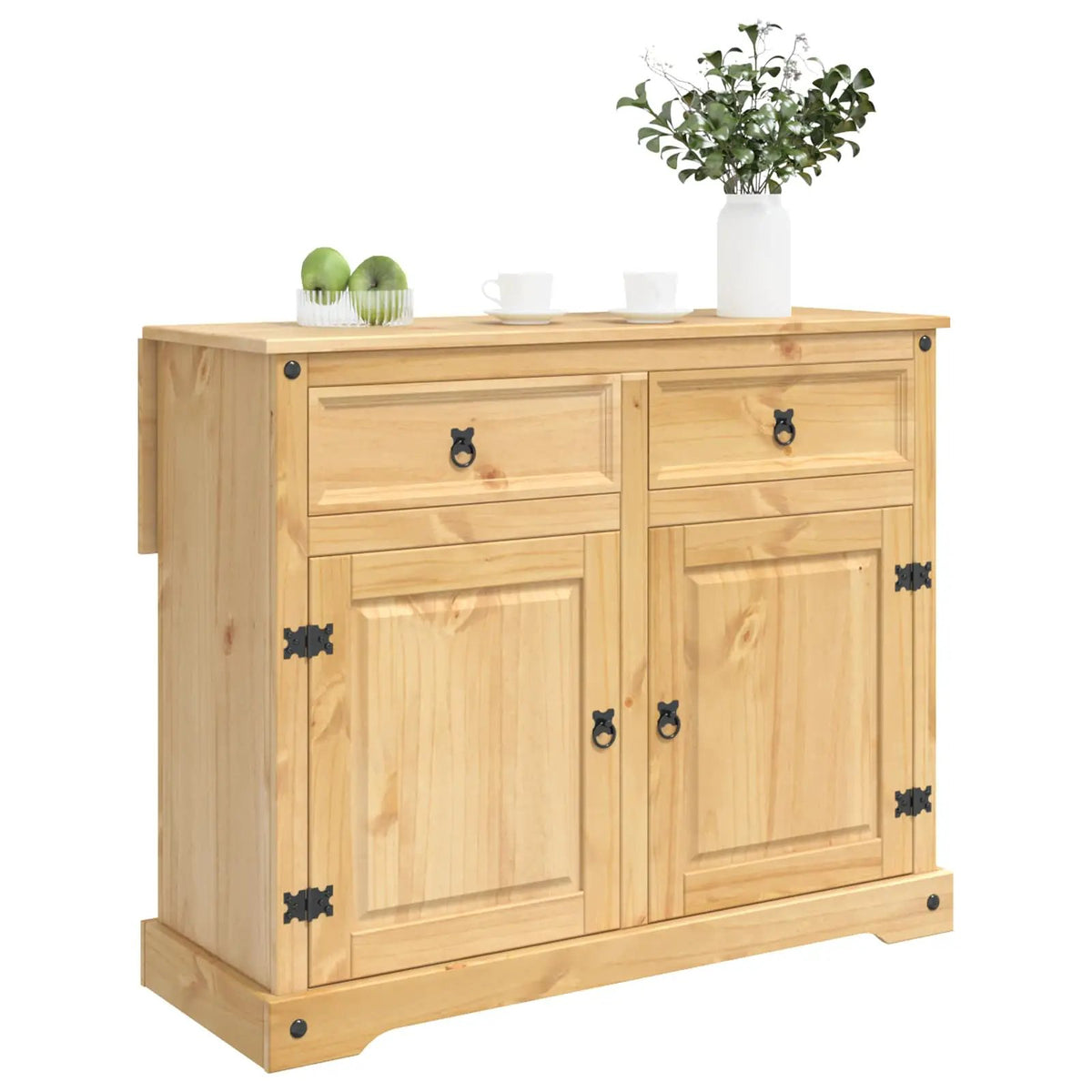 vidaXL Kitchen Trolley 2 pcs Honey Wax 112 x 70 x 91.5 cm Solid-Pine - from vidaXL