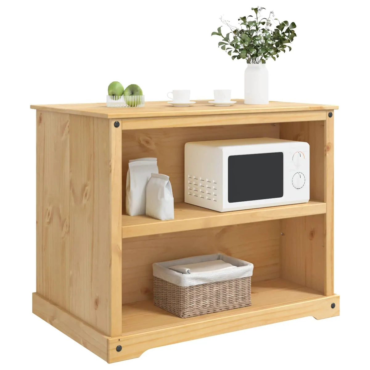 vidaXL Kitchen Trolley 2 pcs Honey Wax 112 x 77 x 91.5 cm Solid-Pine - from vidaXL