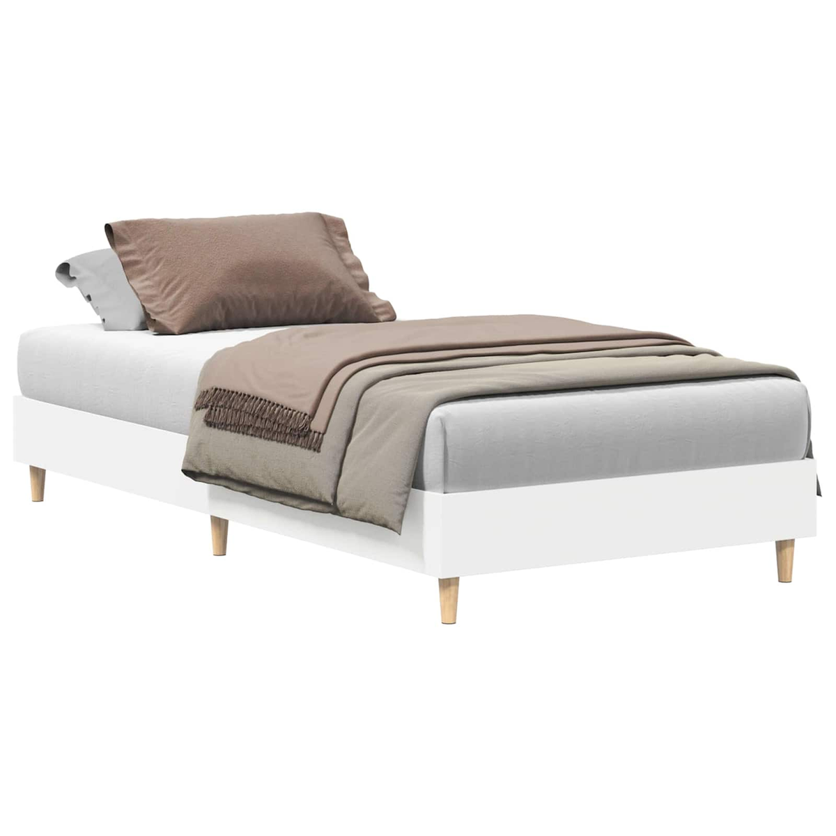 vidaXL Bed Frame White 80 x 200 cm Engineered Wood - from vidaXL